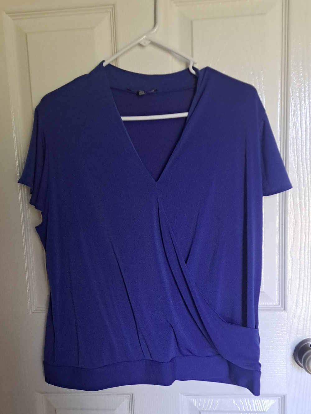 Adrianna Papell Royal Blue Surplice V-Neck Blouse
